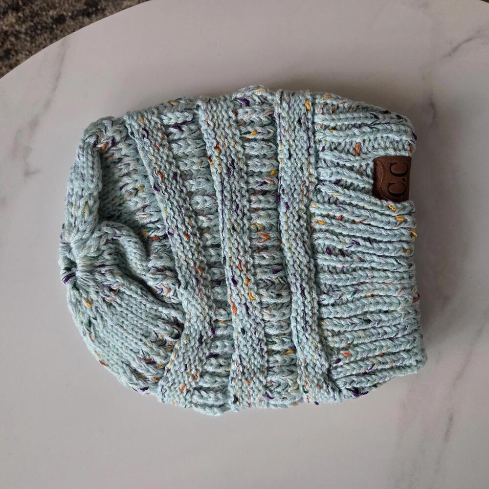 C.C Knit Ponytail Beanie - Cozy and‎ Stylish Winter Hat